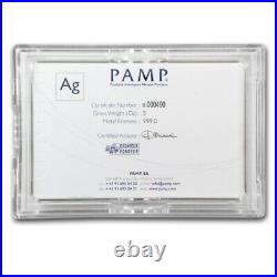 BOX OF 10 PAMP Fortuna Silver Minted Bar 5 oz in Hard Assay
