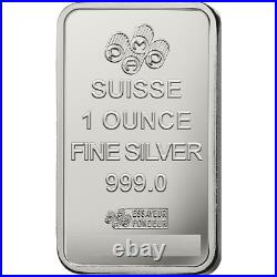 BOX OF 25 PAMP Suisse Lady Fortuna Silver Minted Bar 1oz