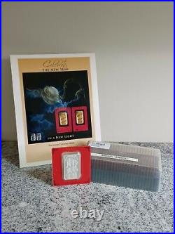 BOX of 25 2013 Pamp Suisse Lunar Snake 10 gram Silver Bar in Sealed Assay