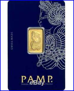BUY HEREINVESTMENT/GIFT! 5 gram Gold PAMP Suisse Fortuna Bar Assay+Extras