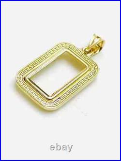 Bezel frame for 10 gram Pamp Suisse Fortuna Gold Bar 14k Yellow Gold Plated