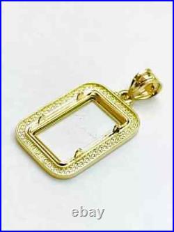 Bezel frame for 10 gram Pamp Suisse Fortuna Gold Bar 14k Yellow Gold Plated