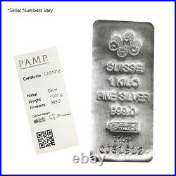 Box of 15 1 Kilo PAMP Suisse Silver Cast Bar. 999 Fine (withAssay)