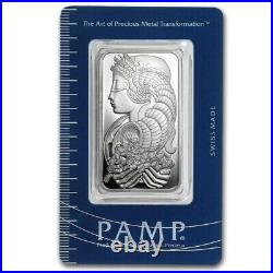 Box of 25 1 oz Pamp Suisse Lady Fortuna. 999 Fine Silver Bar in Assay Card