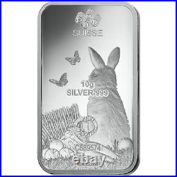 Box of 25 10 gram PAMP Suisse Year of the Rabbit Silver Bar (In Assay)