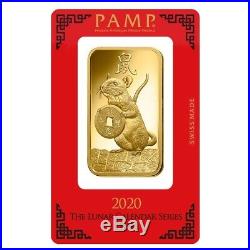 Box of 25 100 gram PAMP Suisse Year of the Mouse / Rat Gold Bar (In Assay)