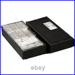 Box of 50 10 oz PAMP Suisse 999 Fine Silver Cast Bar Assay Card In Stock