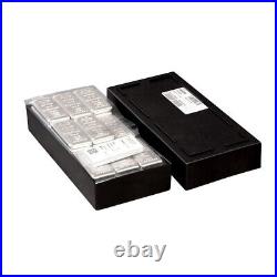 Box of 50 10 oz PAMP Suisse Silver Cast Bar. 999 Fine (withAssay)