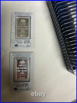 Complete set of 25 1oz PAMP fortuna silver