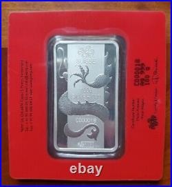 Early Strike #18 PAMP Suisse 100 Gram Silver Bar 2012 Lunar Year of the Dragon