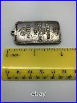 Exremely Rare Pamp Suisse 1oz Silver Bar One Troy Ounce Pendant Type Charm