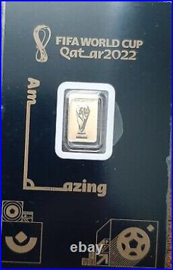 FIFA World Cup Qatar 2022 PAMP SUISSE 1 gram Bullion Gold Bar Serial # 6868