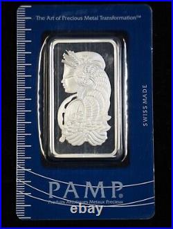 FOUR PAMP Suisse Lady Fortuna 1 Troy oz. 999 fine silver art bars C081