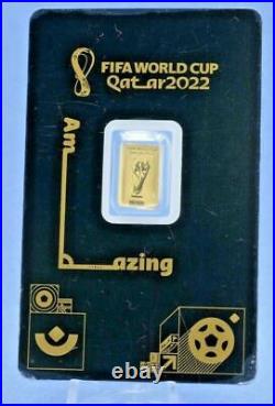 Fifa World Cup Qatar 2022 Pure 9999 Gold Bar Made By Pamp Suisse Very Rare