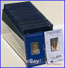 Fifty (50) one gram PAMP Suisse bars in assay cards 999.9 pure gold FREE ship