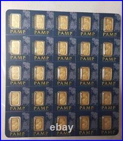 Gold 1 Gram 1g Pamp Suisse Bar. 9999 Fine Multigram Fortuna (In Assay) Divisible