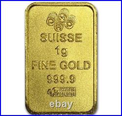 Gold 1 Gram 1g Pamp Suisse Bar. 9999 Fine Multigram Fortuna (In Assay) Divisible