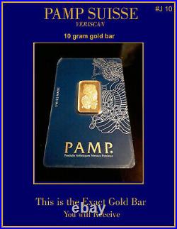 Gold 10 gram bar PAMP Suisse Lady Fortuna Veriscan (Sealed In Assay Card)