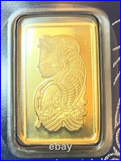 Gold Bar 1 gr PAMP Suisse Fortuna sealed in essay card with Serial Number