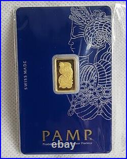 Gold Bar 2.5 Gram PAMP Suisse Fortuna 999.9 Fine in Sealed Assay