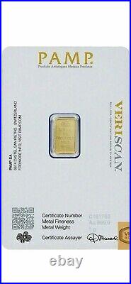 Gold Bar PAMP Suisse Fortuna 999.9 Fine in Sealed Assay