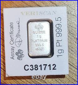 Gold Pamp Suisse Lady Fortuna 1 Gram Gold & Platinum + 1/4Oz Silver Armenia Coin