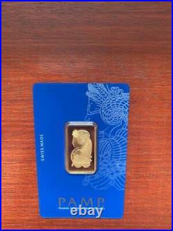 Gold bullion Pamp 15.55g 1/2Oz minted bar Sealed + Certificate