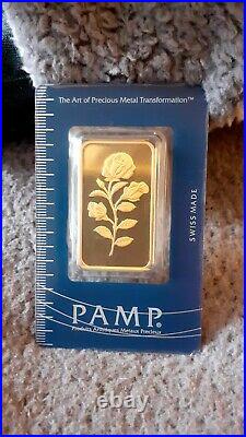 Gold bullion Pamp 1Oz minted bar Sealed + Certificate, NEW