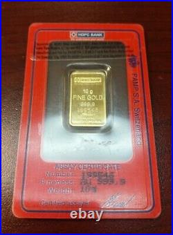 HDFC BANK 10g FINE GOLD BAR 999.9 certified assayer