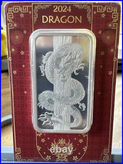 Hologram Dragon 2024 50g Silver Bar In Assay Card PAMP Suisse