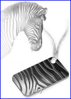IcOns SKINS Stylish Silver Bar ZEBRA with hanger SUISSE-PAMP
