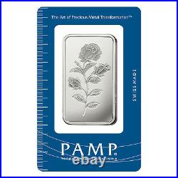 L@@K PAMP 100g Silver ROSA Bar RARE Minted PREPPER Survival Investment