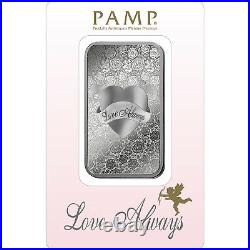 L@@K PAMP 1oz Silver VALENTINES SPECIAL EDITION LOVE INGOT Bar