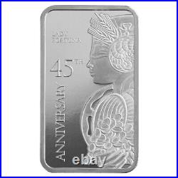 LOT OF 10 PAMP Suisse Lady Fortuna 45th Anniversary 1 oz Silver Bar (In Assay)