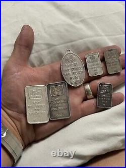 LOT OF 6 PAMP Suisse Ka Bah Mecca Switzerland Total 4.5oz 999 FINE Silver bars