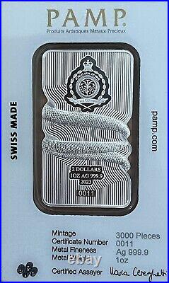 LOW SERIAL# 11 2023 Niue Nature's Grip Sunbeam Snake 1oz Silver Bar PAMP Suisse