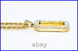Lady Fortuna Pamp Suisse 2.5g Gold Bar Coin Necklace 14K Gold. 31tcw Diamond