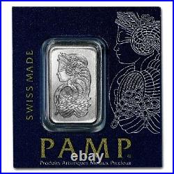 Lot 2 X 1 Gram Pamp Suisse. 9995 Fine Platinum Lady Fortuna Bar Assay Multigram