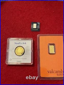 Lot Of 2- 1g Gold Assay And 1g Pamp Platinum