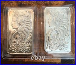 Lot Of 2-Pamp Suisse Chiasso Fortuna. 999 Fine Silver Bars