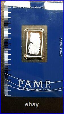 Lot Of 2 Silver Pieces. 2 Ounce No Prey No Pay Round & Pamp Suisse 2.5 Gram Bar