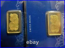 Lot Of Two 5 Gram Gold Bars-pamp Suisse-lady Fortuna-veriscan In Assay-8 Pics