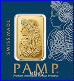 Lot of 10 1 Gram Gold Bar Divisible PAMP Suisse MULTIGRAM. 9999 Fine Gold Bar