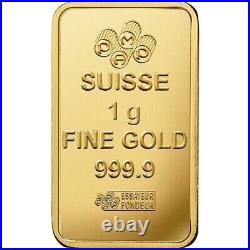 Lot of 10 1 Gram Gold Bar Divisible PAMP Suisse MULTIGRAM. 9999 Fine Gold Bar