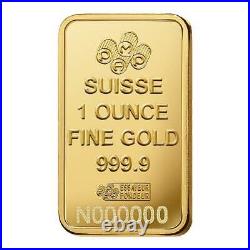 Lot of 10 1 oz Gold Bar PAMP Suisse Lady Fortuna Veriscan Carbon Neutral In