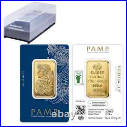 Lot of 10 1 oz Gold Bar PAMP Suisse Lady Fortuna Veriscan Carbon Neutral In