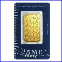 Lot of 10 1 oz Gold Bar PAMP Suisse New Design (In Assay)