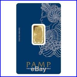 Lot of 10 5 gram Gold Bar PAMP Suisse Lady Fortuna Veriscan. 9999 Fine In