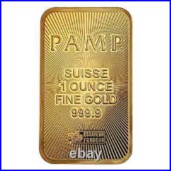Lot of 10 New Design 1 oz PAMP Suisse Gold Bar. 9999 (CertiPAMP Assay)