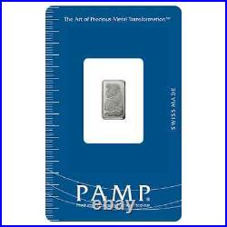 Lot of 2 1 gram PAMP Suisse Lady Fortuna Platinum Bar. 9995 Fine (In Assay)